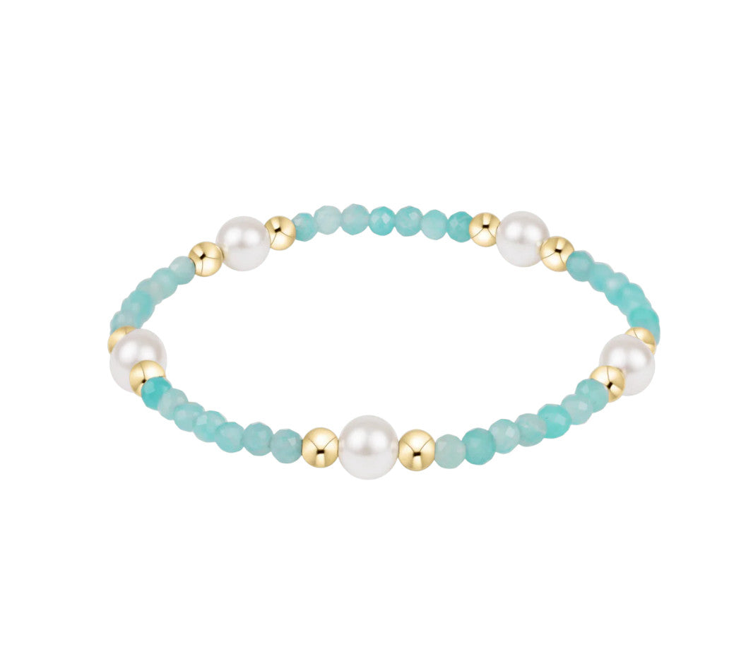 E Newton Purpose Pearl 6mm Gem Bracelet Amazonite