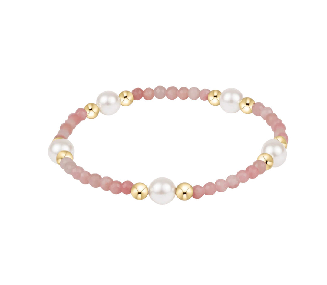 E Newton Extends Purpose Pearl 6mm Gem Bracelet Pink Opal