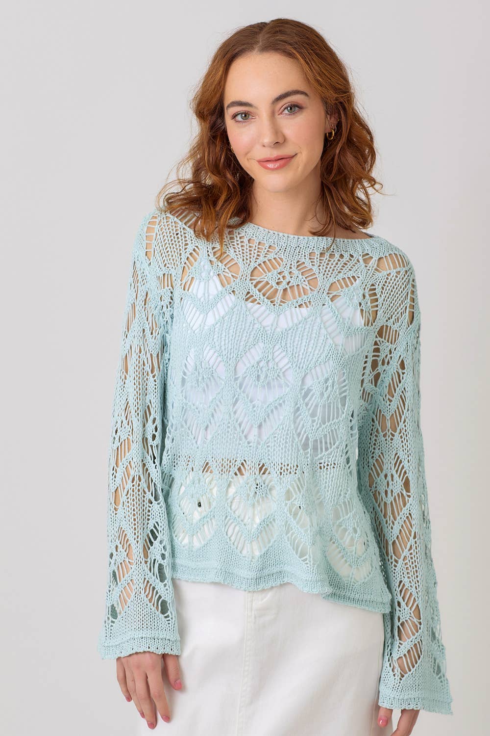 Crochet Knit Sweater Top