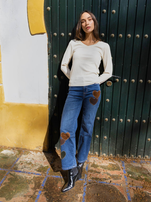 Charlie B Heart Patch Jeans