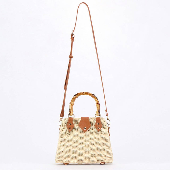 Bamboo Handle Straw Bag