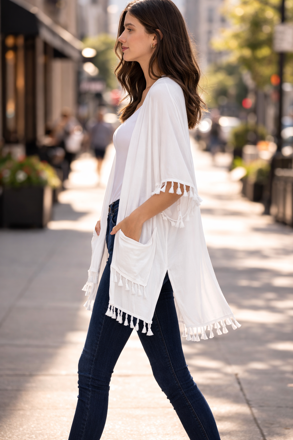 Avenne Tassel Pocket Kimono