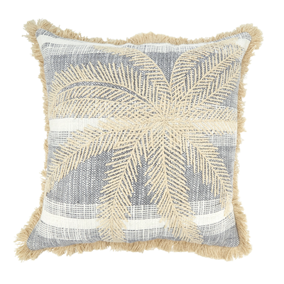 Throw Pillow Cover Palm Breeze Embroidered