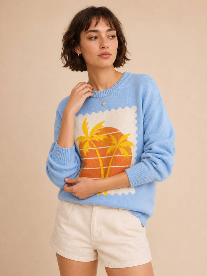 Tropical Palm Sweater