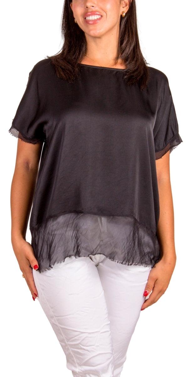 Gigi Moda Raw Edge Silk Top