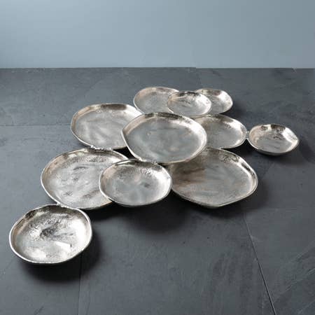 Silver Textured 11-Plate Cluster Platter