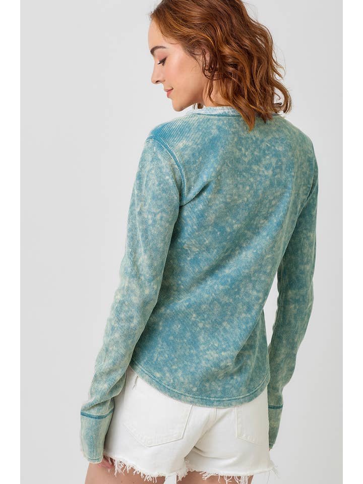 Mineral Washed Henley Top