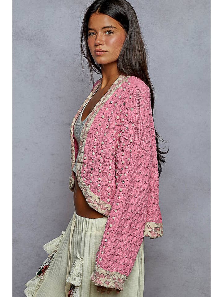 Beaded Cropped Cardigan