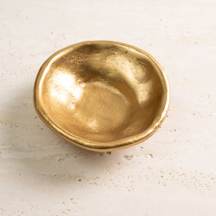 Textured Gold Aluminum Free-Form Dish