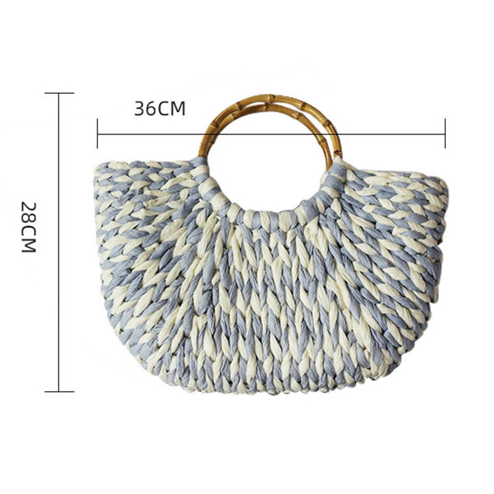 Weave Bag w/Bamboo Handle