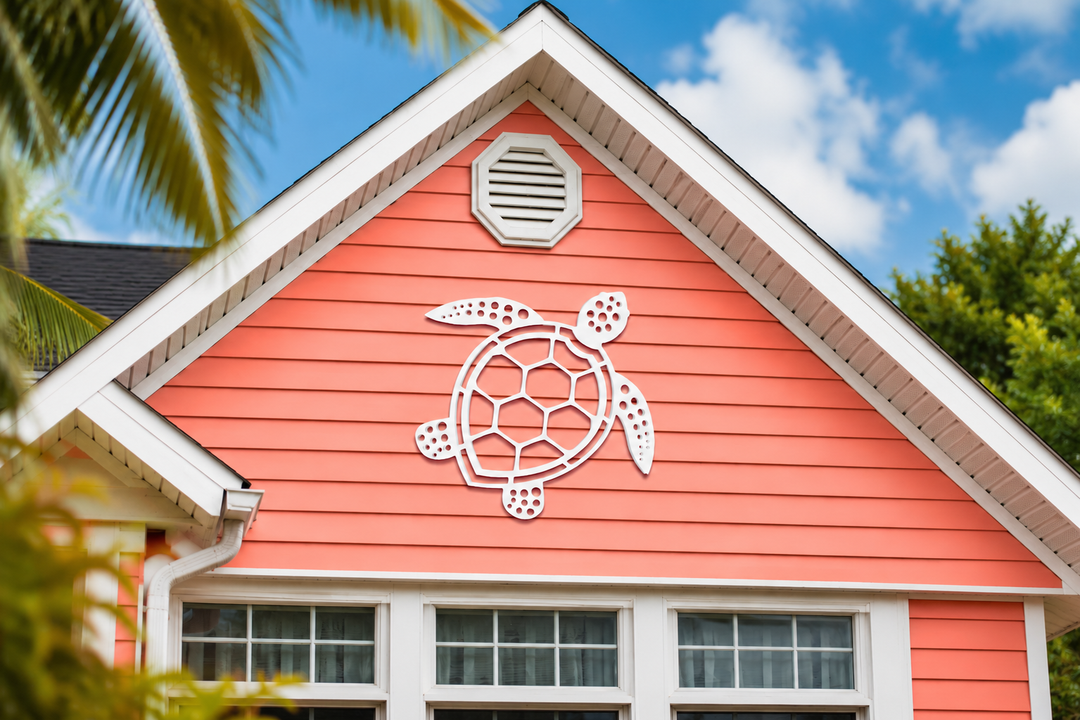 Sea Turtle Outdoor Wall Art, Weatherproof PVC