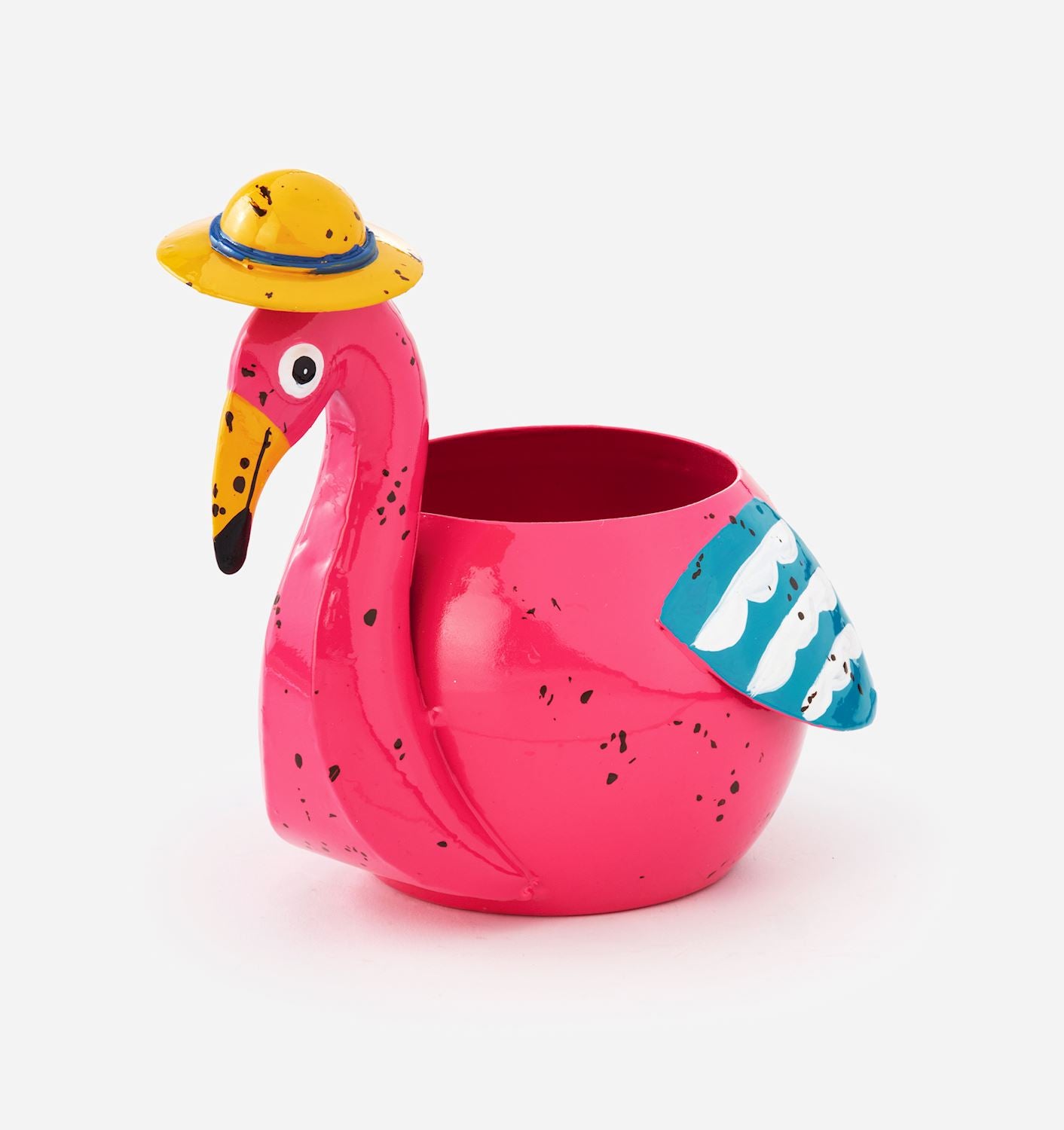 Flamingo Garden Planter Metal