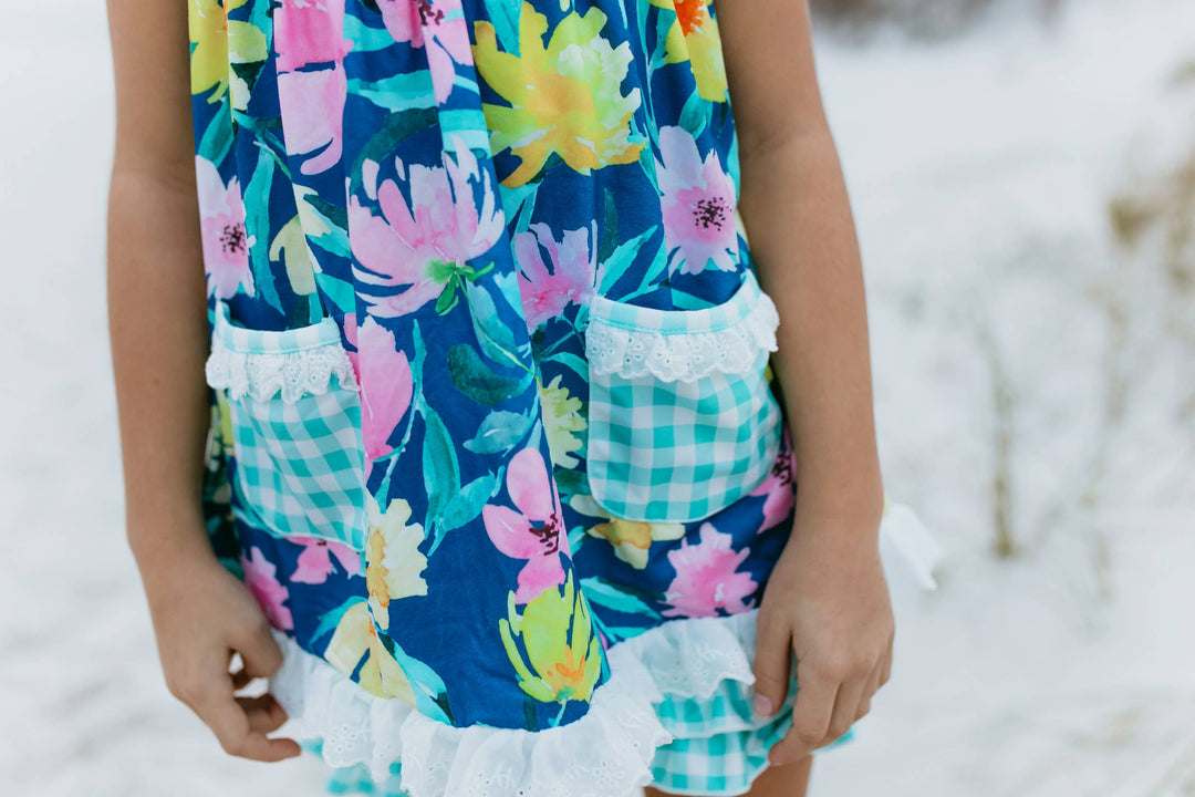 Jade Check Floral Spring Short Set