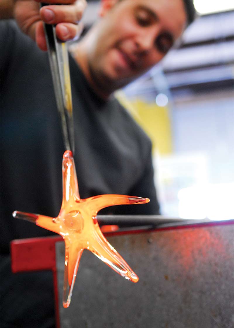 Luke Adams Hand blown Glass Large 7" Stars