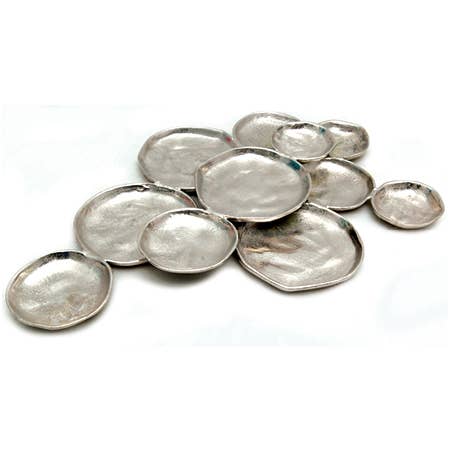 Silver Textured 11-Plate Cluster Platter