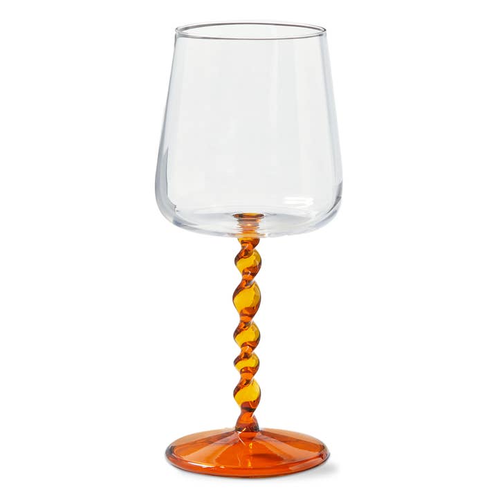 Amber Twist Wine Glass