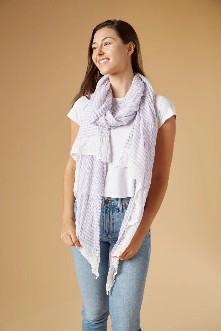 Insect Shield Scarf Tiny Stripe Lilac