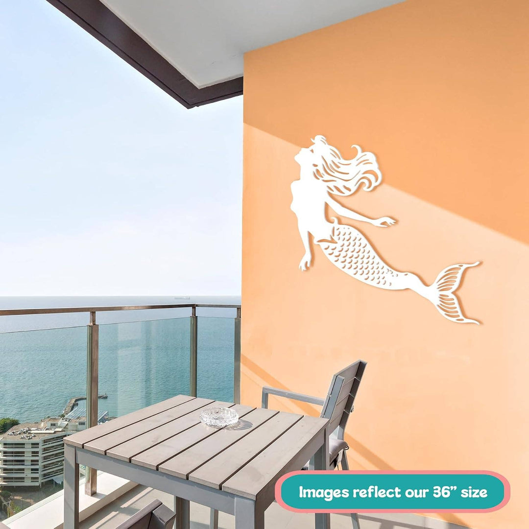 Mermaid Wall Art – Weatherproof PVC Decor for Beach House, Porch & Pool