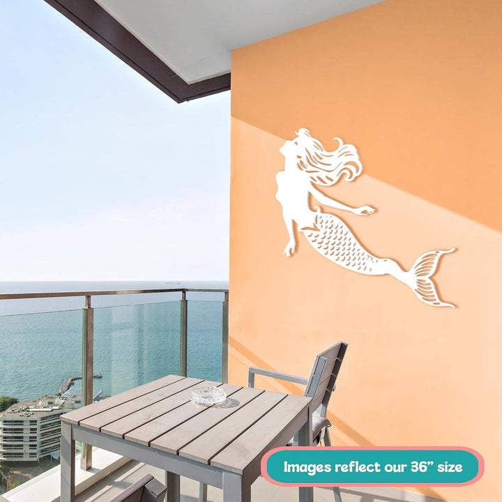 Mermaid Wall Art – Weatherproof PVC Decor for Beach House, Porch & Pool
