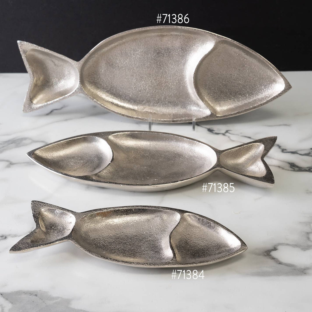 LARGE NICKEL FISH PLATE