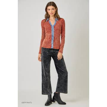 Washed Thermal Button Down