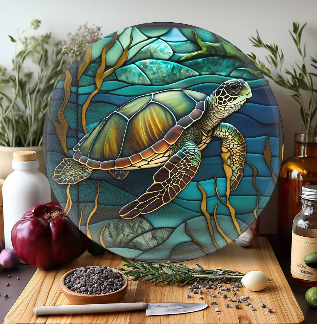 Turtle Glass Cutting Board