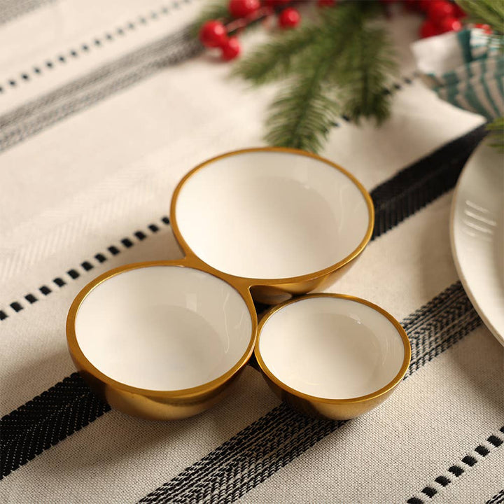 Gold White Cluster Bowls