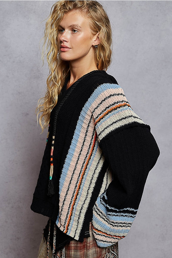 Boho Striped Baja Hoodie