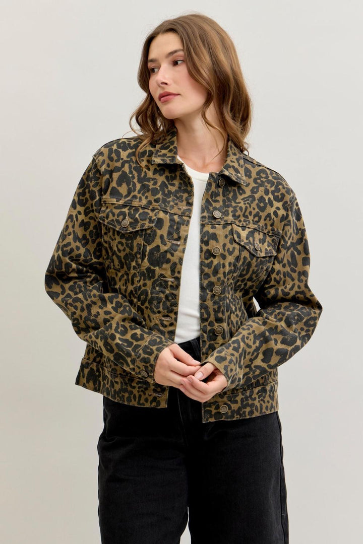 Judy Blue Animal Print Denim Jacket