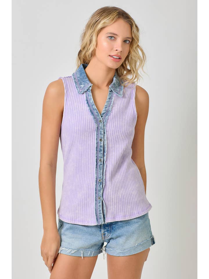 Mineral Washed Sleeveless Top