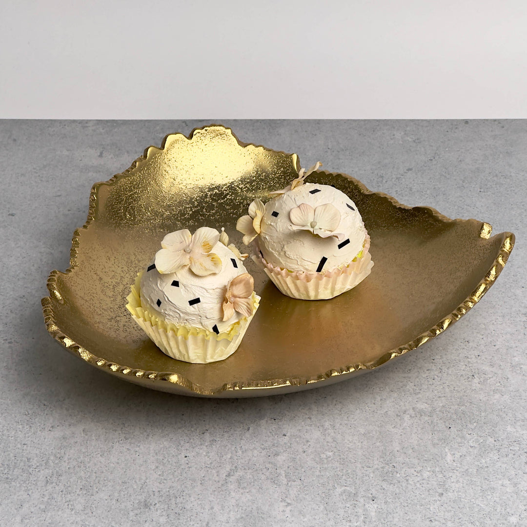 Golden Torn Texture 3-Point Bowl