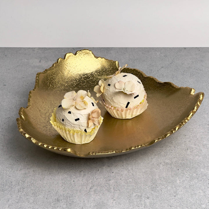 Golden Torn Texture 3-Point Bowl