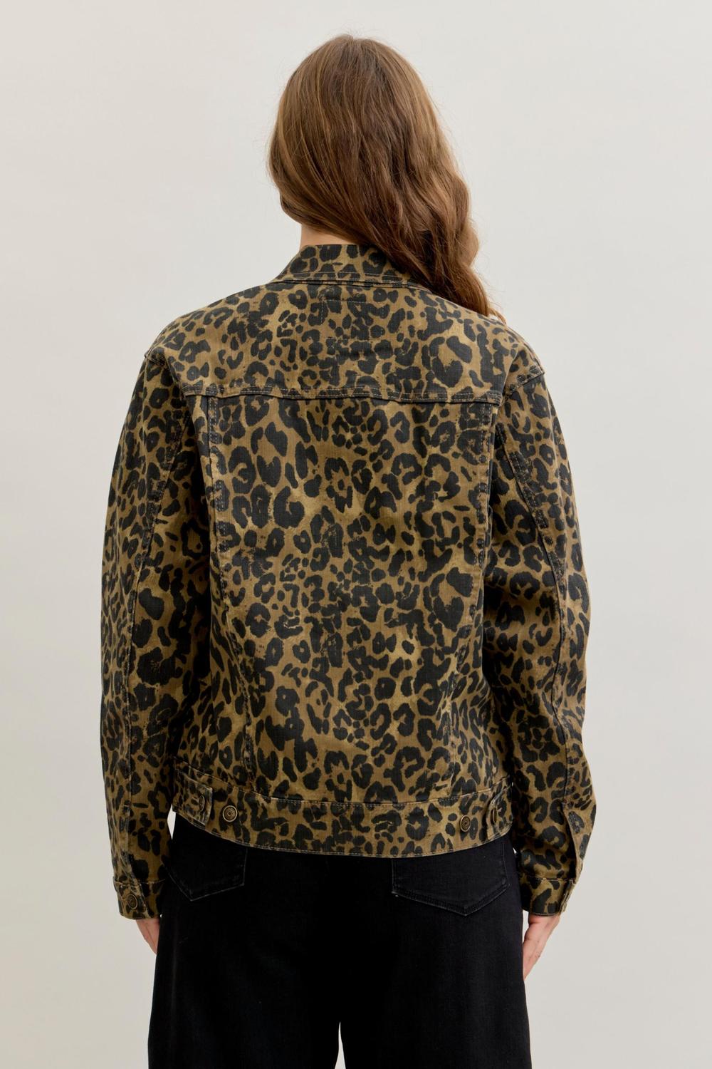 Judy Blue Animal Print Denim Jacket