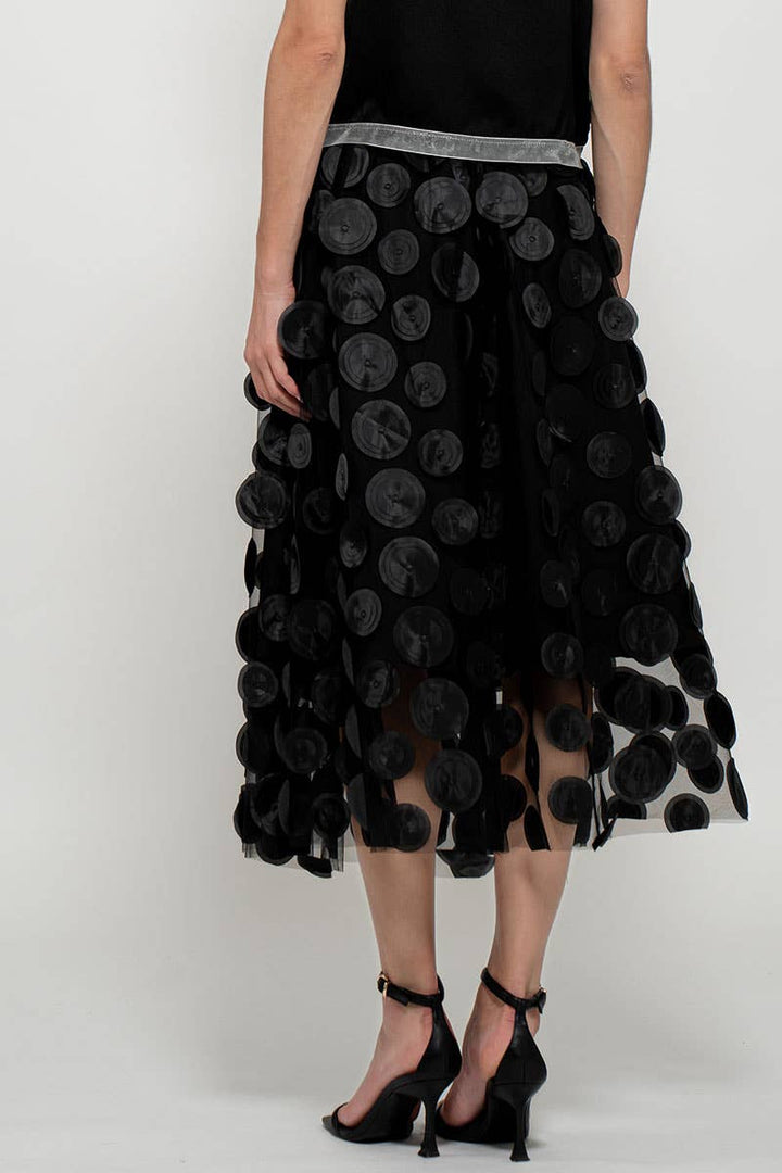 Disc Disorder Tulle Midi Skirt