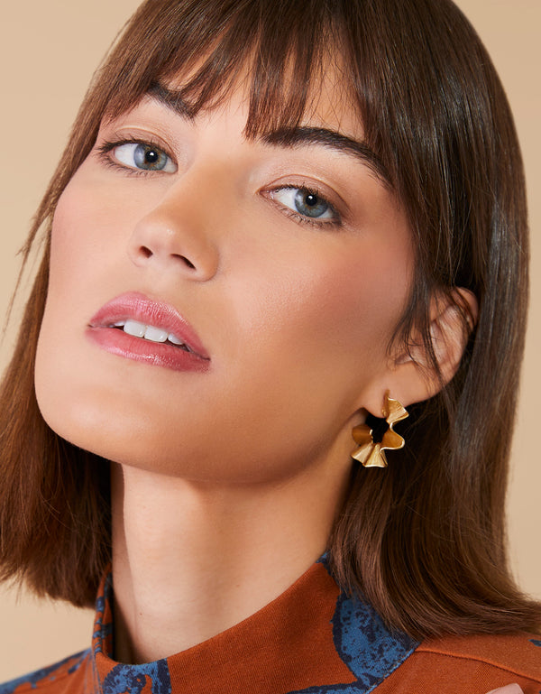 Ruffle Hoop Earrings