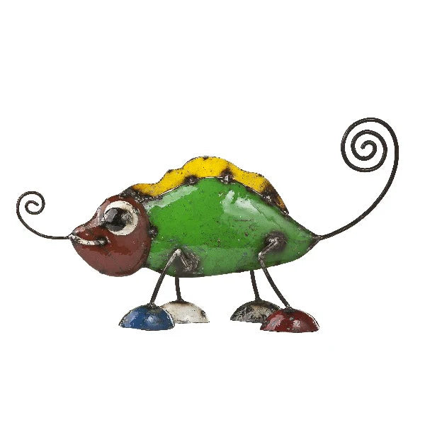 Recycled Metal  Sculpture Charlie the Chameleon