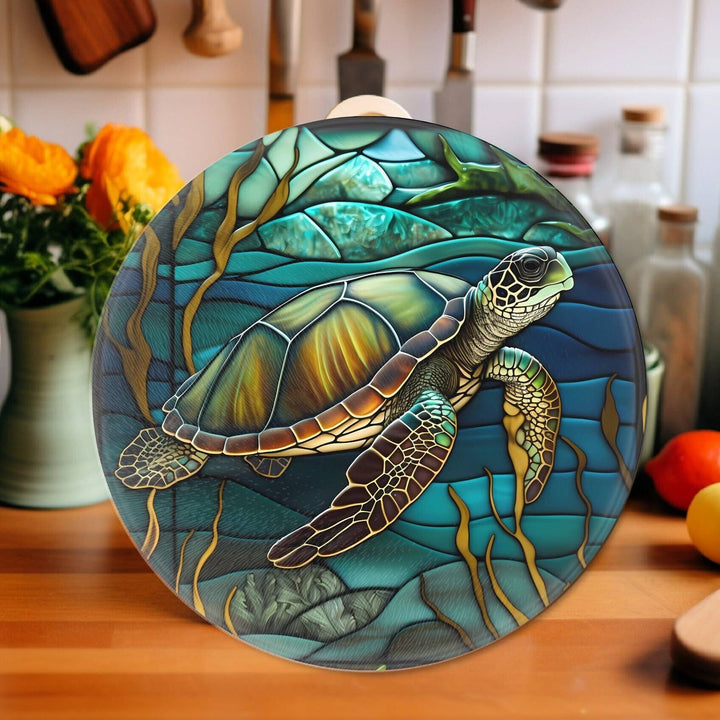 Turtle Glass Cutting Board