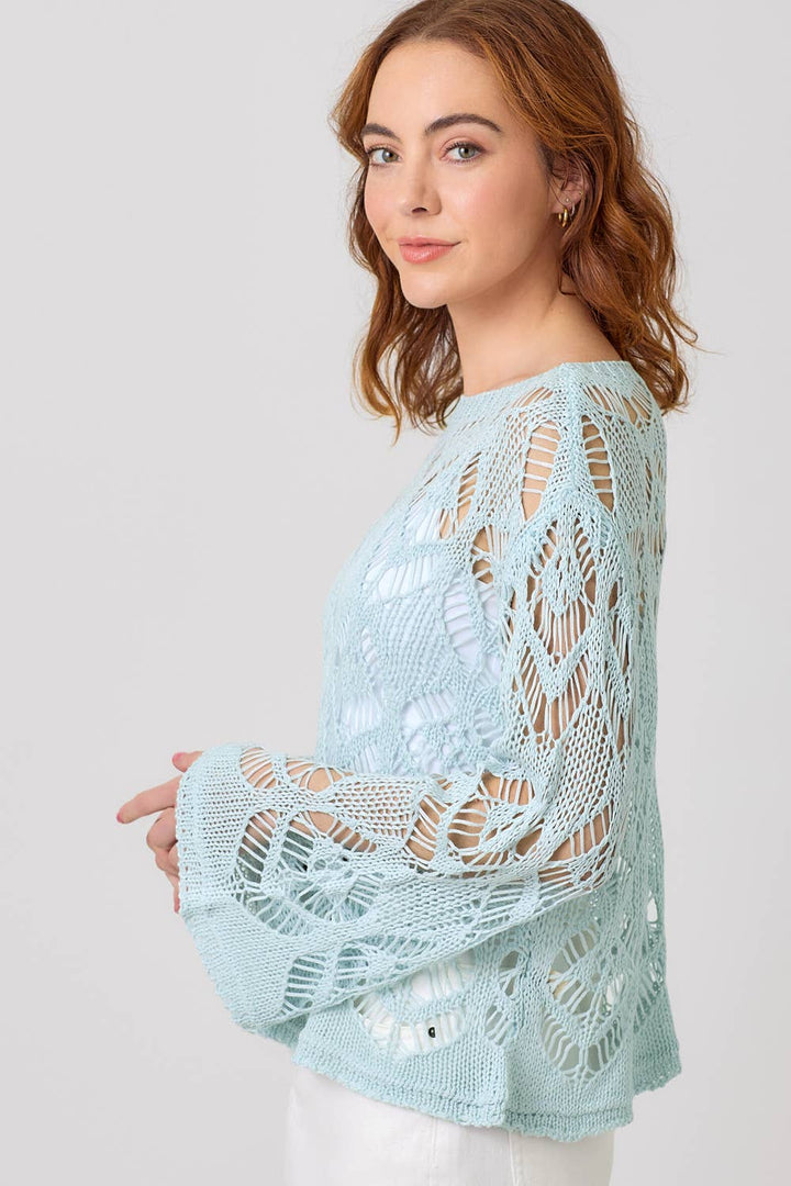 Crochet Knit Sweater Top
