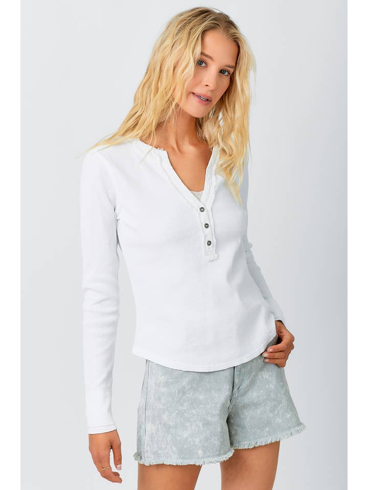 Mineral Washed Henley Top