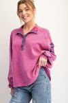 Easel Ribbed Top with Floral Trim