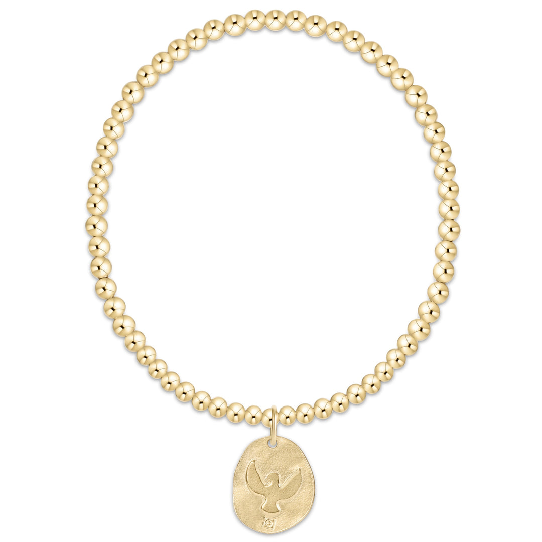 E Newton Gold 3mm Bracelet with Inspire America Gold Disc Charm