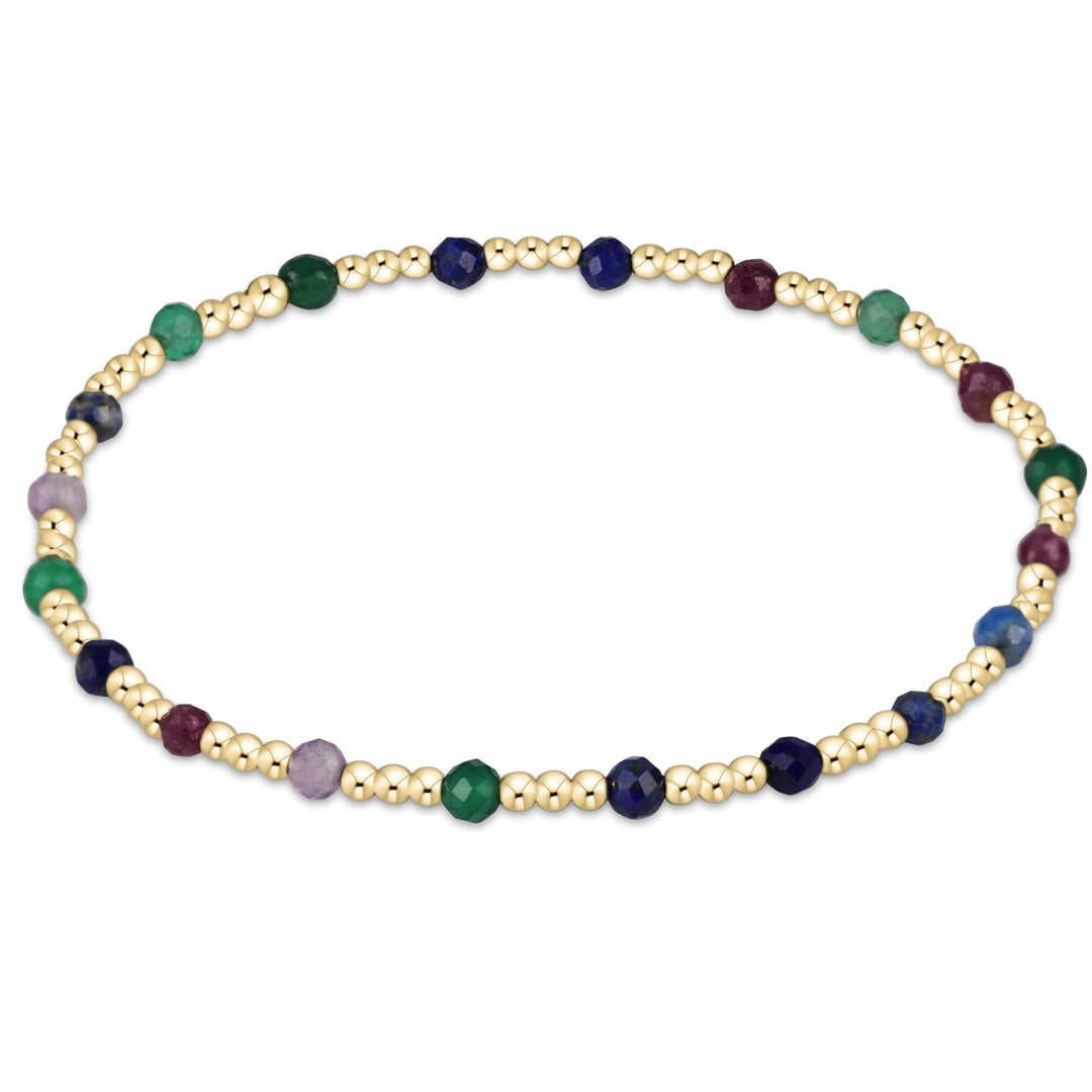 E Newton Extends Gemstone Gold Sincerity Pattern 3mm Bead Bracelet Hot Mess FW25