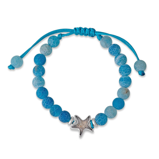 Beaded Bracelet Adjustable - Starfish - Weathered Agate (FMB Sand)