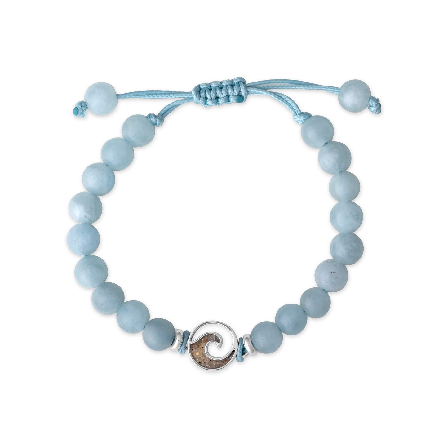 Beaded Bracelet Adjustable - Wave - Aquamarine (FMB Sand)