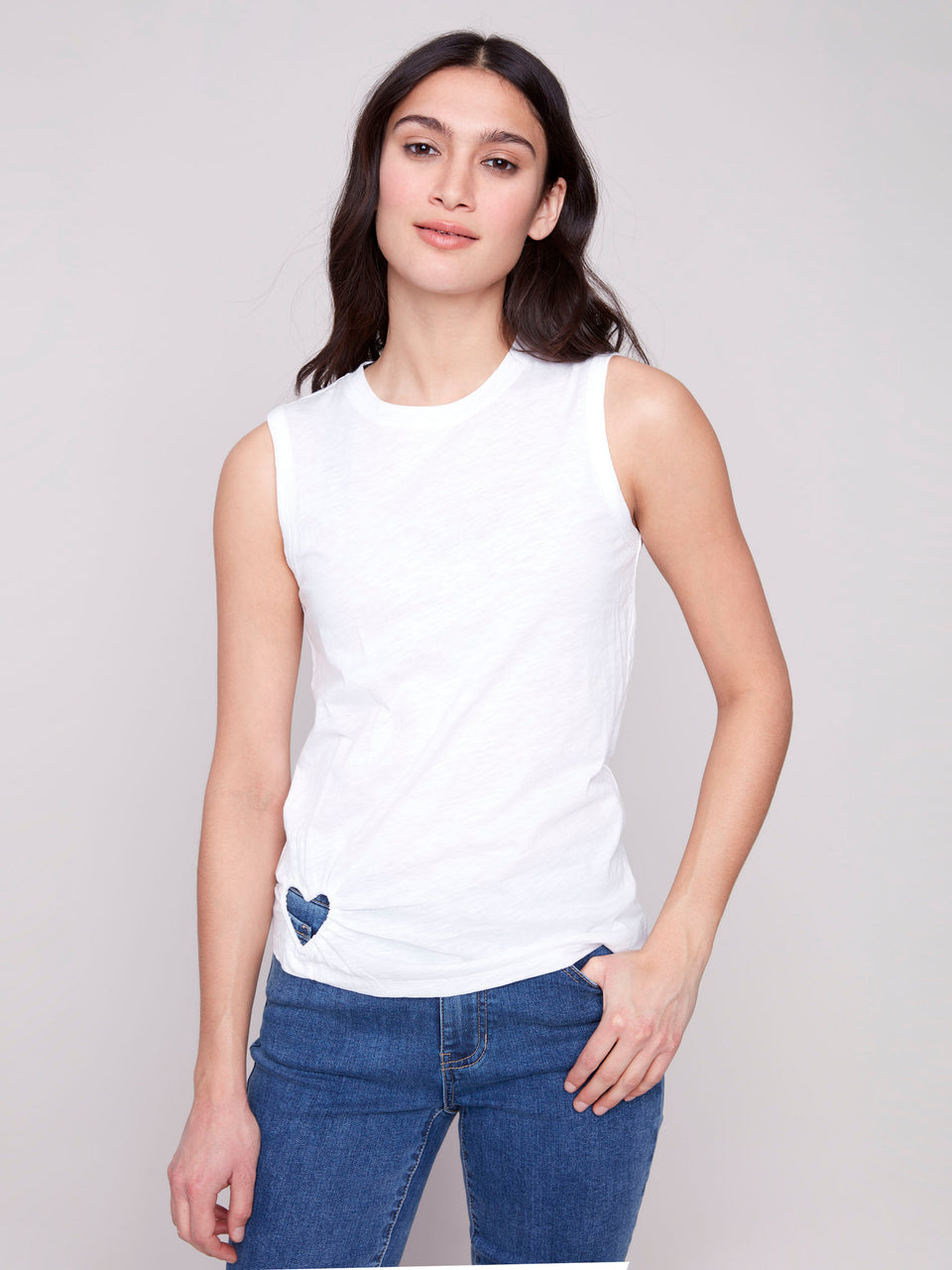Charlie B Crew Neck top w/ heart