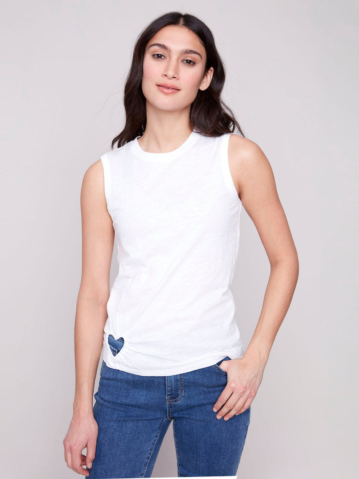 Charlie B Crew Neck top w/ heart