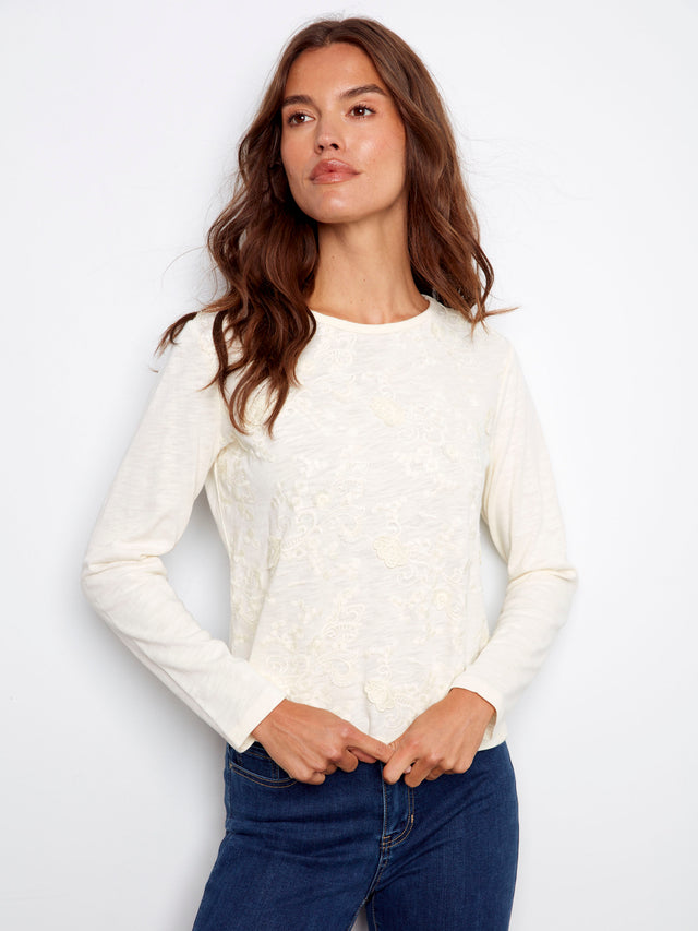 Charlie B Emb. Crew Neck