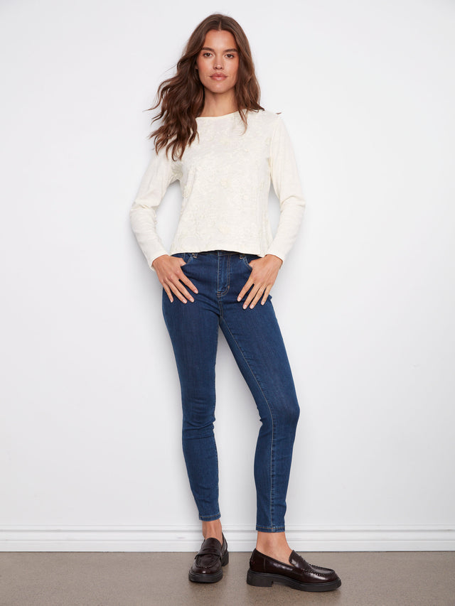 Charlie B Emb. Crew Neck