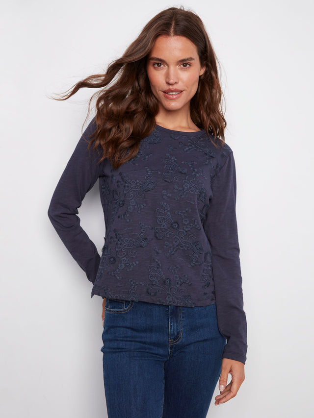 Charlie B Emb. Crew Neck