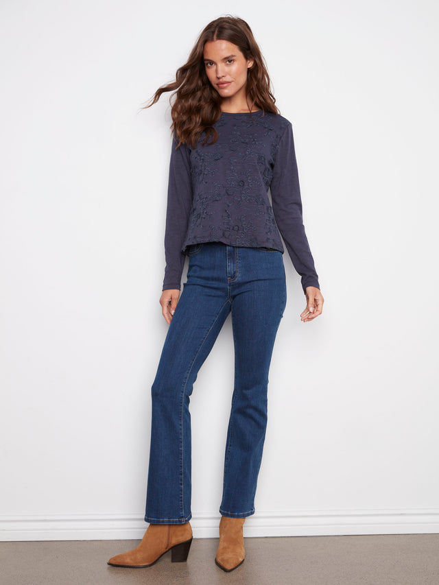 Charlie B Emb. Crew Neck